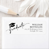 Adreslabel Simple Script Afstuderen Etiket (Insitu)