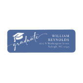 Adreslabel Simple Script Afstuderen Etiket (Voorkant)