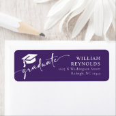 Adreslabel Simple Script Afstuderen Etiket (Insitu)