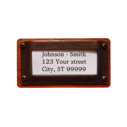 adreslabel van de bibliotheek etiket (Voorkant)