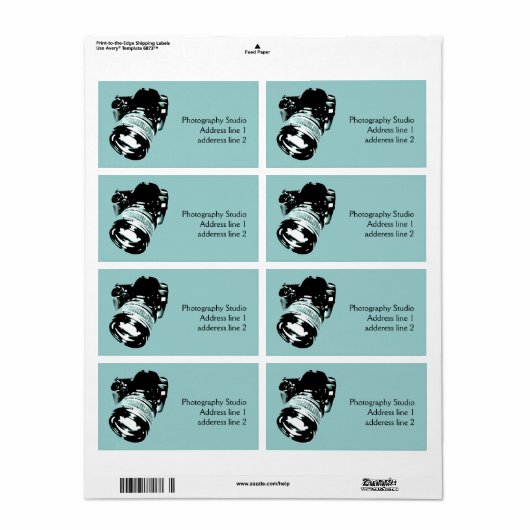 Adreslabel van digitale fotocamera etiket (Full Sheet)