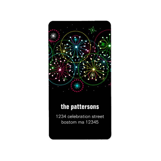 adreslabel van Fireworks Explosion Etiket (Voorkant)