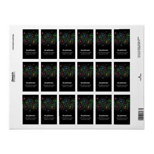 adreslabel van Fireworks Explosion Etiket (Full Sheet)