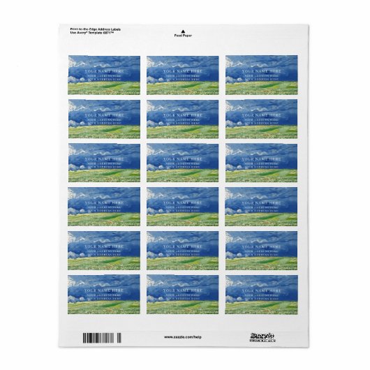 ADRESLABEL: VAN GOGH : TARWEVELD ETIKET (Full Sheet)