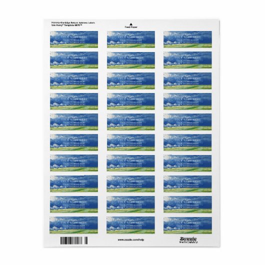 ADRESLABEL: VAN GOGH : TARWEVELD ETIKET (Full Sheet)