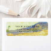 ADRESLABEL : VAN GOGH : TARWEVELD MET REAPER ETIKET (Insitu)