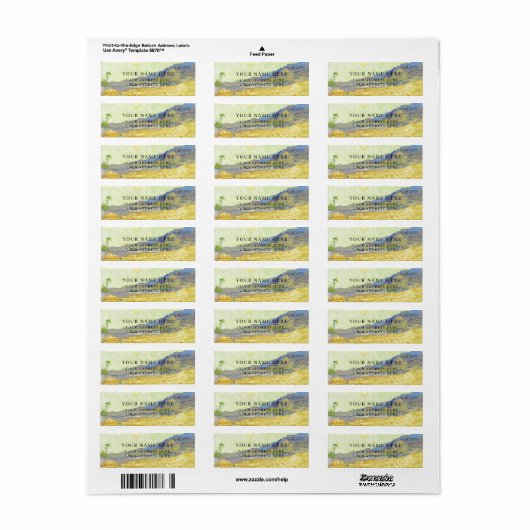 ADRESLABEL : VAN GOGH : TARWEVELD MET REAPER ETIKET (Full Sheet)