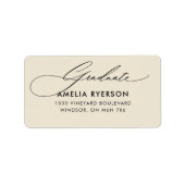 adreslabel van het afstuderen etiket (Voorkant)