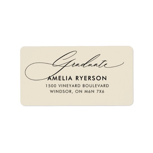 adreslabel van het afstuderen etiket (Voorkant)