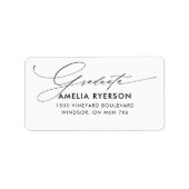 adreslabel van het afstuderen etiket (Voorkant)