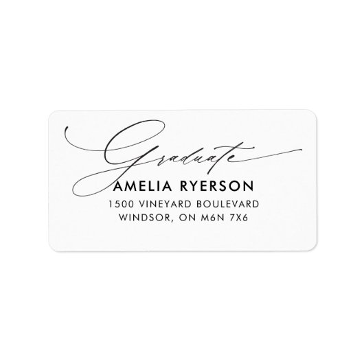 adreslabel van het afstuderen etiket (Voorkant)