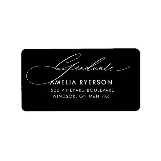 adreslabel van het afstuderen etiket (Voorkant)