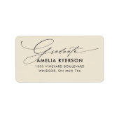 adreslabel van het afstuderen etiket (Voorkant)