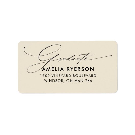 adreslabel van het afstuderen etiket (Voorkant)