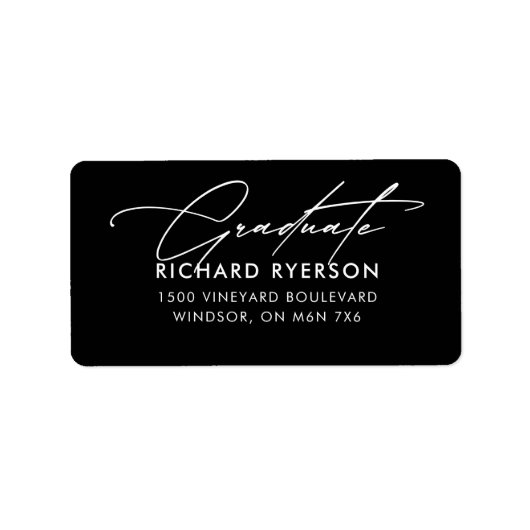 adreslabel van het afstuderen etiket (Voorkant)