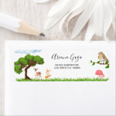 adreslabel van het Baby shower van bosdieren Etiket (Insitu)