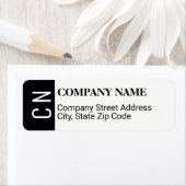 Adreslabel van het bedrijf met naam en initialen etiket (Insitu)