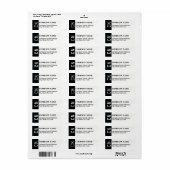 Adreslabel van het bedrijf met naam en initialen etiket (Full Sheet)