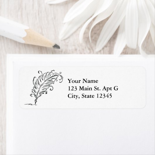 Adreslabel van Quill Pen Etiket (Insitu)