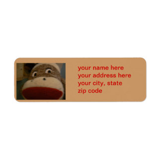 adreslabel van sockmonkey etiket