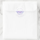 Adreslabel 'Violet Waterverf Butterfly' Ronde Sticker (Tas)