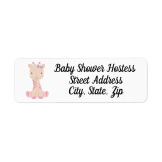 adreslabel voor baby girl shower etiket