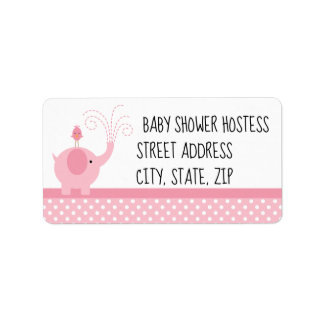 adreslabel voor baby girl shower etiket