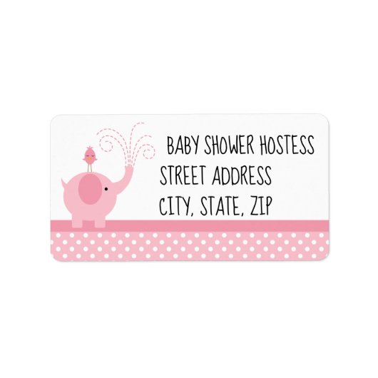 adreslabel voor baby girl shower etiket (Voorkant)