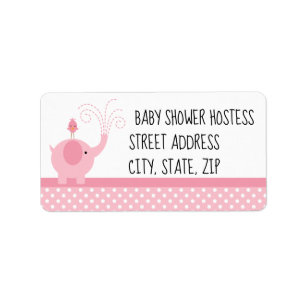 adreslabel voor babymeisjesdouche etiket