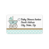  adreslabel voor Boy baby shower Etiket (Voorkant)