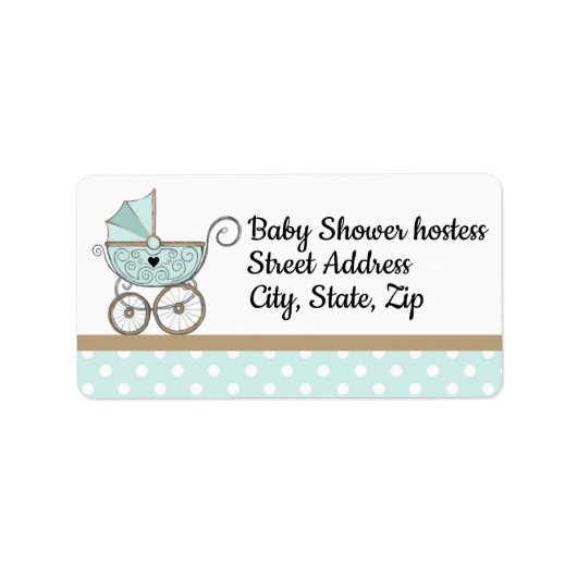  adreslabel voor Boy baby shower Etiket (Voorkant)