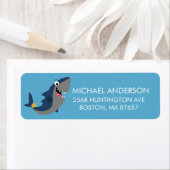 adreslabel voor Schattigee haaienaanval Etiket (Insitu)