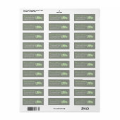 Adreslabels Baby Shower Cute Green Elephant Etiket (Full Sheet)