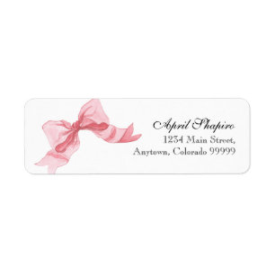 Adreslabels - Baby Shower Lintelboog Roze Meisje Etiket