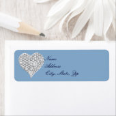 Adreslabels Blue Diamond Heart Etiket (Insitu)