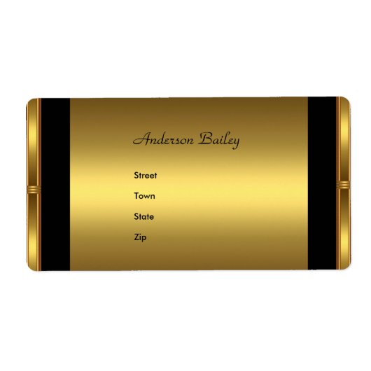 Adreslabels Elegant Goud Etiket (Voorkant)