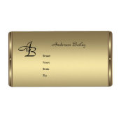 Adreslabels Elegante Bronzen Initialen Etiket (Voorkant)