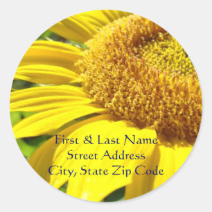 Adreslabels op maat gele gele zonnebloemen sticker