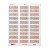 Adreslabels Roze Roos Glitter Drip Etiket (Full Sheet)