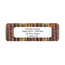 Adreslabels voor bibliofielen (oude boekruggen) etiket