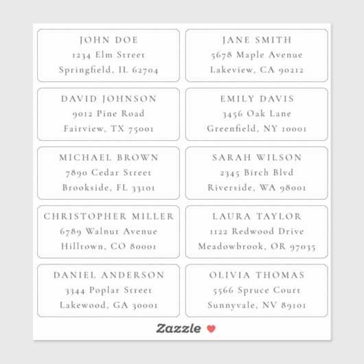 Adreslabels voor individueel gebruik sticker (Vel)