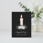 Adressatiewijziging met kerstmis | Floral Candle Feestdagenkaart (Staand voorkant)