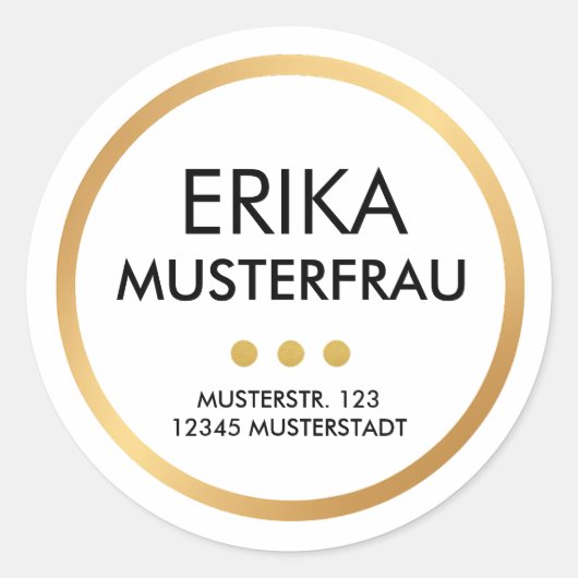 Adressaufkleber (20 Stück) Ronde Sticker (Voorkant)