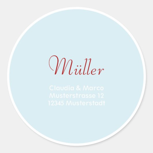 Adressaufkleber für die Hochzeitspapeterie Ronde Sticker (Voorkant)