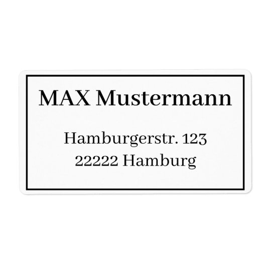 Adressaufkleber Vorlage Etiket (Voorkant)
