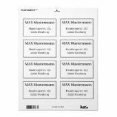 Adressaufkleber Vorlage Etiket (Full Sheet)