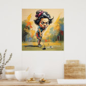 Adressing The Ball - Grote Golf Art Print (Keuken)