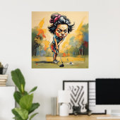 Adressing The Ball - Grote Golf Art Print (Thuiskantoor)