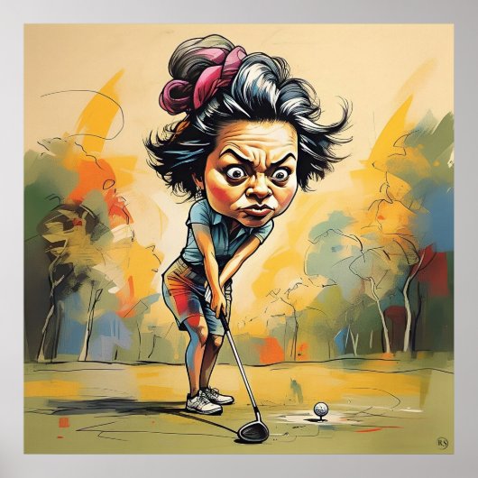 Adressing The Ball - Grote Golf Art Print (Voorkant)