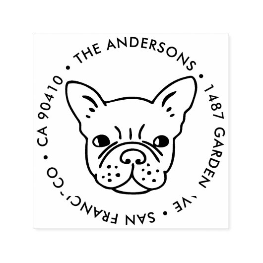 Adresstempel, Franse bulldog adresstempel Zelfinktende Stempel (Design)